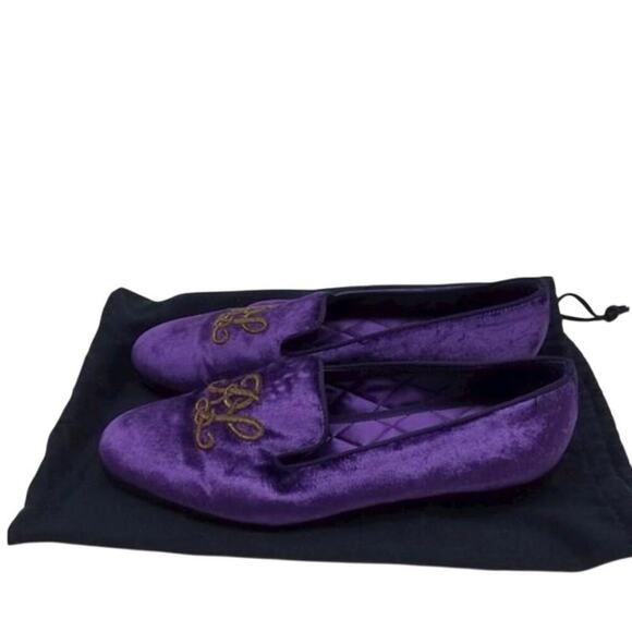 Ralph Lauren Alonzo Manor Purple Velvet Slip-On Loafer Flats Size 39B - Picture 9 of 10